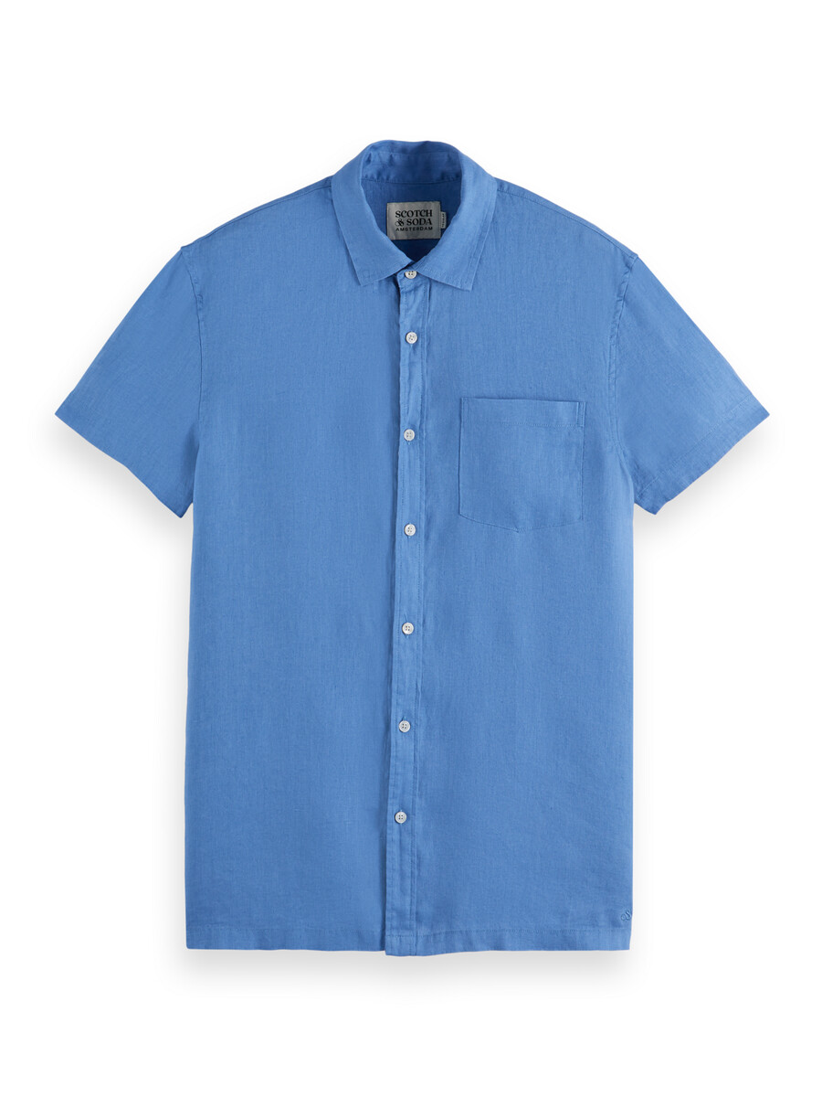 regular fit short sleeve linen shirt