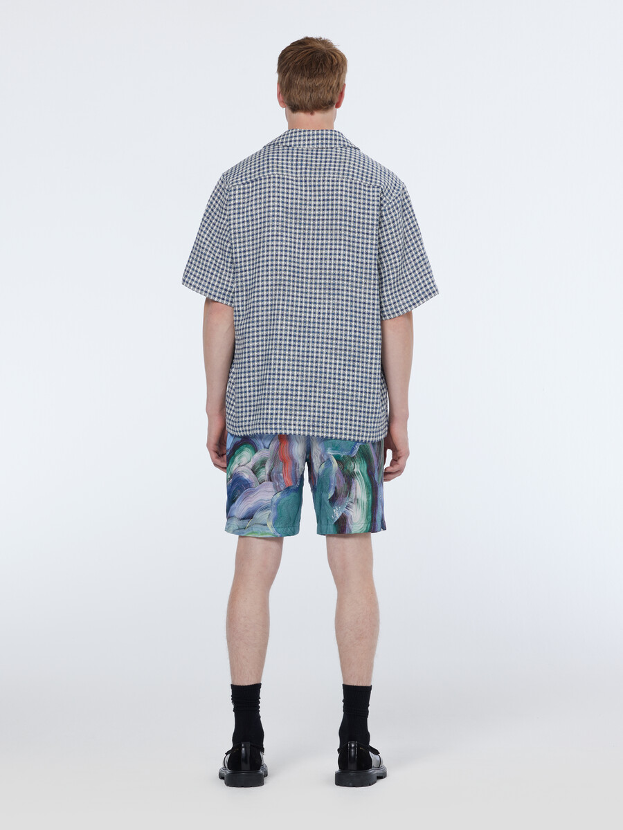 jacquard relaxed fit short sleeve shirt
