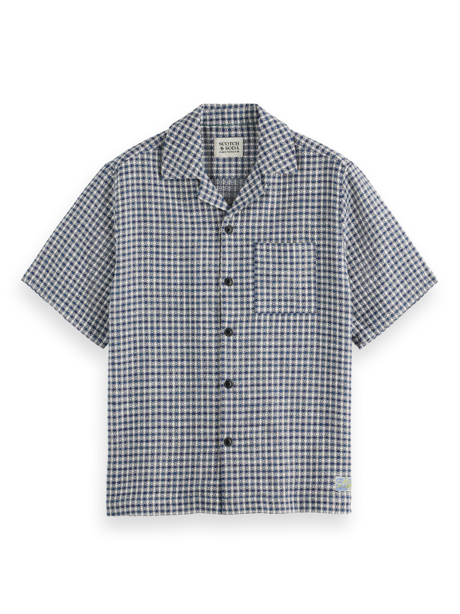 jacquard relaxed fit short sleeve shirt