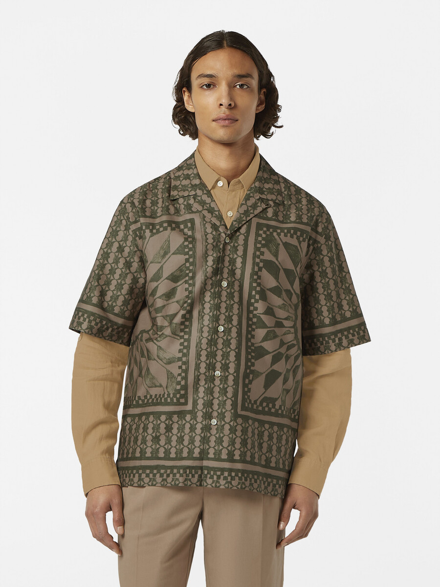 relaxed fit placed print shirt