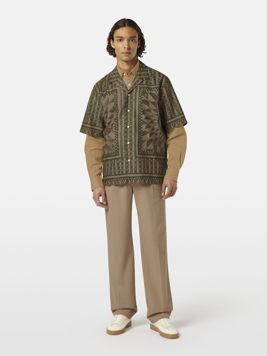 relaxed fit placed print shirt