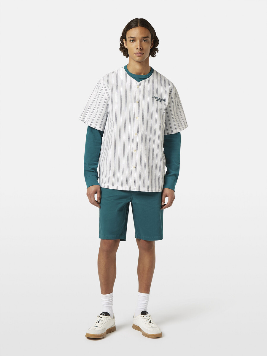 relaxed-fit baseball short sleeve shirt