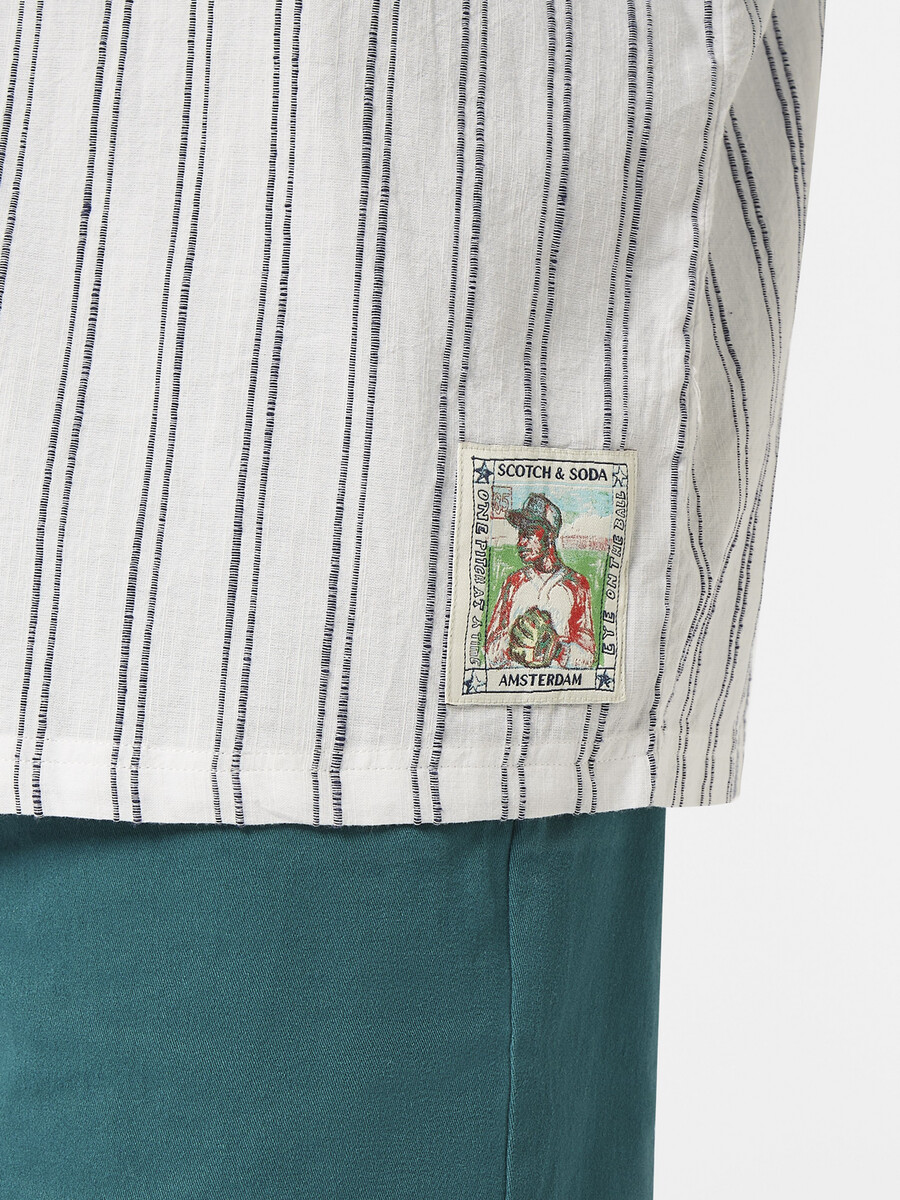 relaxed-fit baseball short sleeve shirt