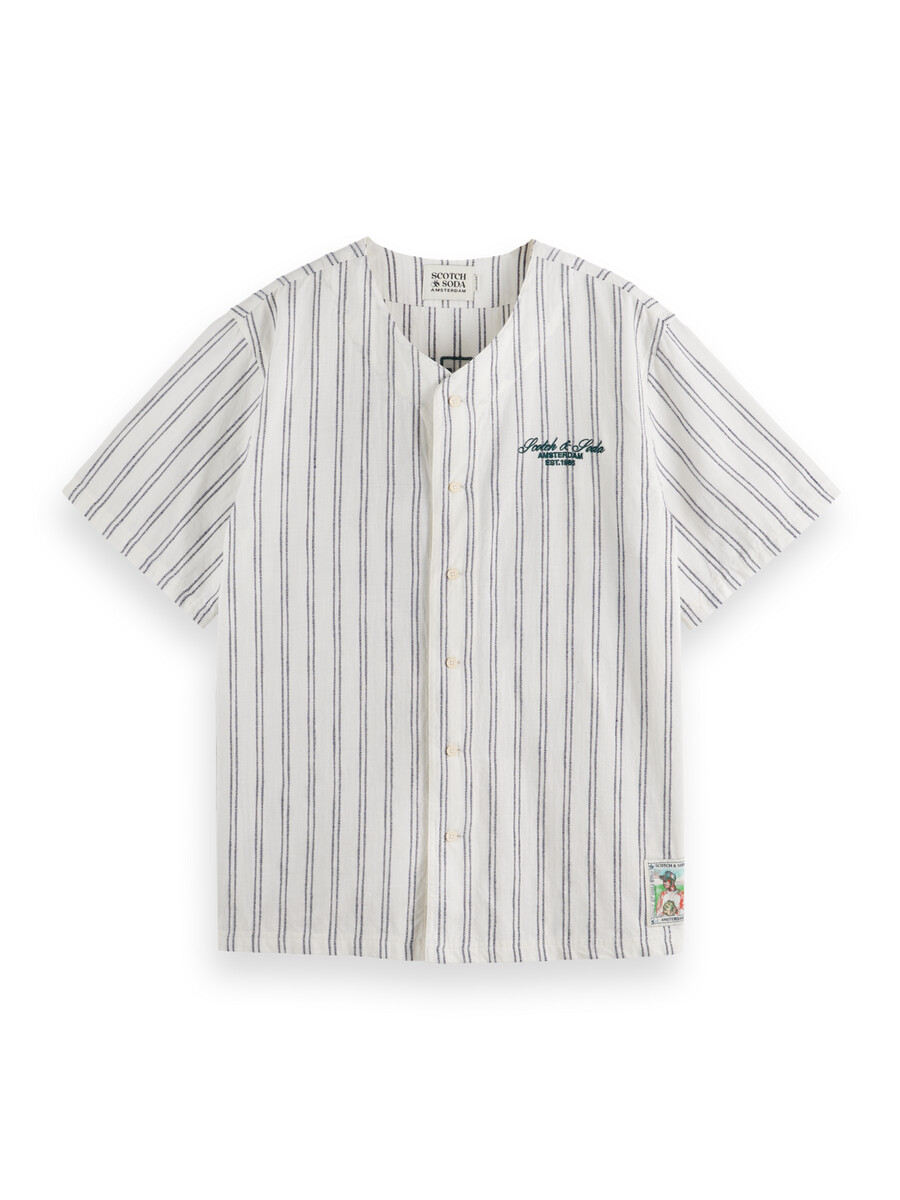 relaxed-fit baseball short sleeve shirt