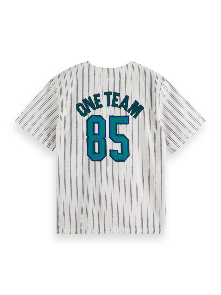 relaxed-fit baseball short sleeve shirt