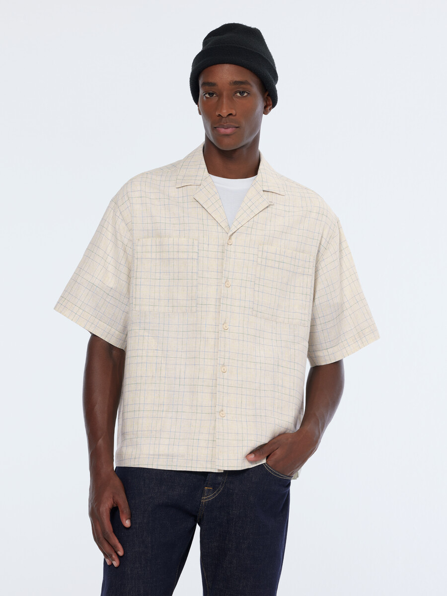 relaxed fit yarn-dyed check shirt