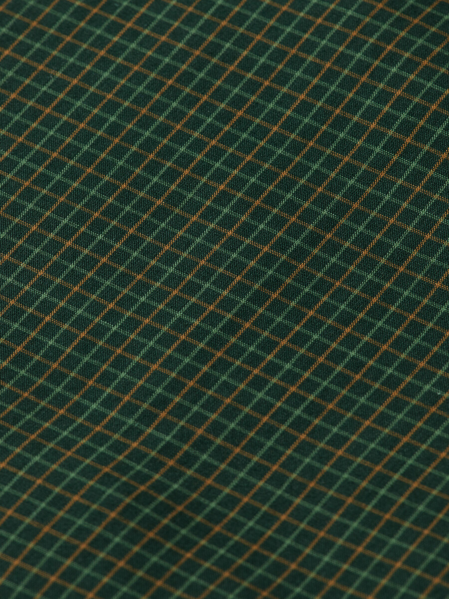 relaxed fit yarn-dyed micro-check shirt