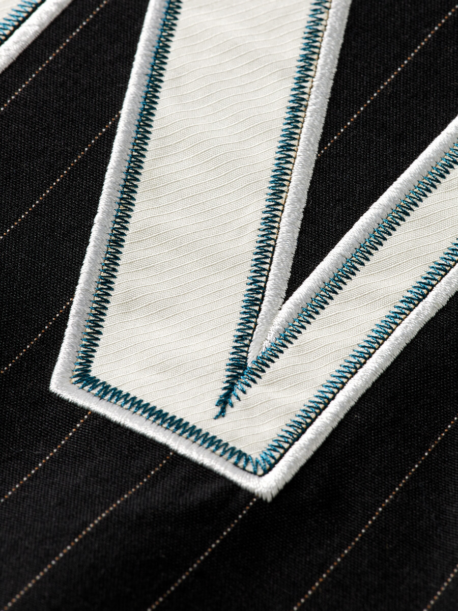 pinstripe tailored baseball shirt