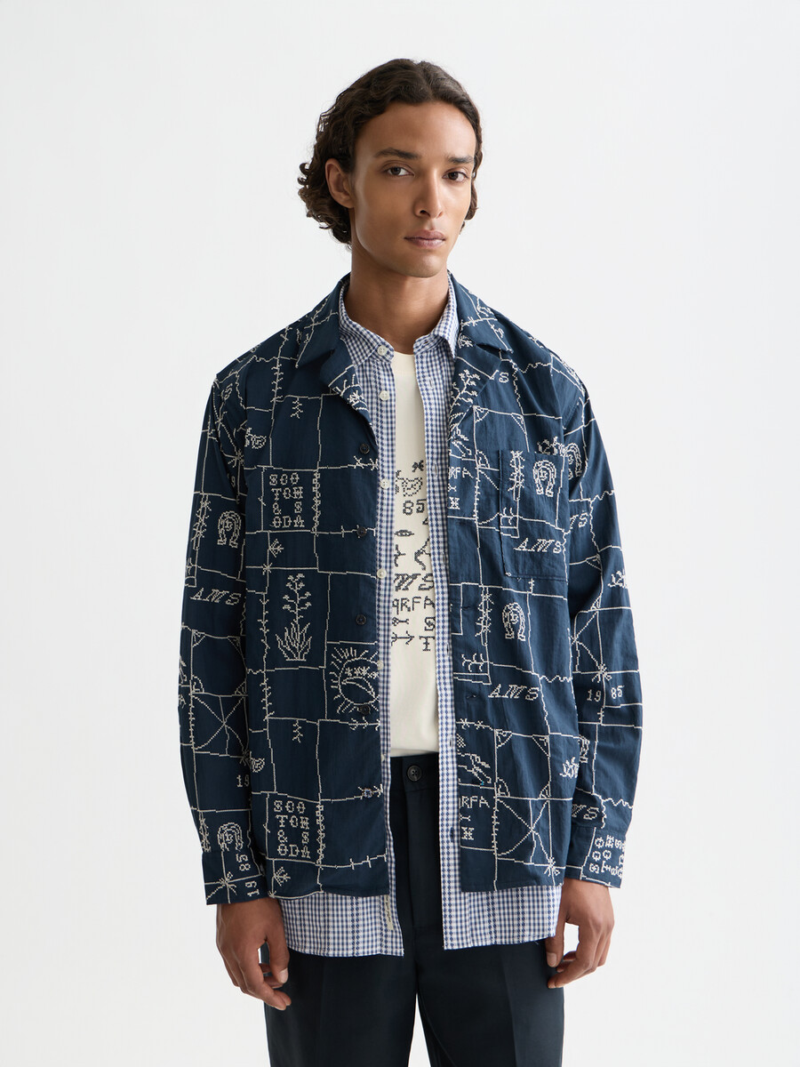 allover embroidered shirt