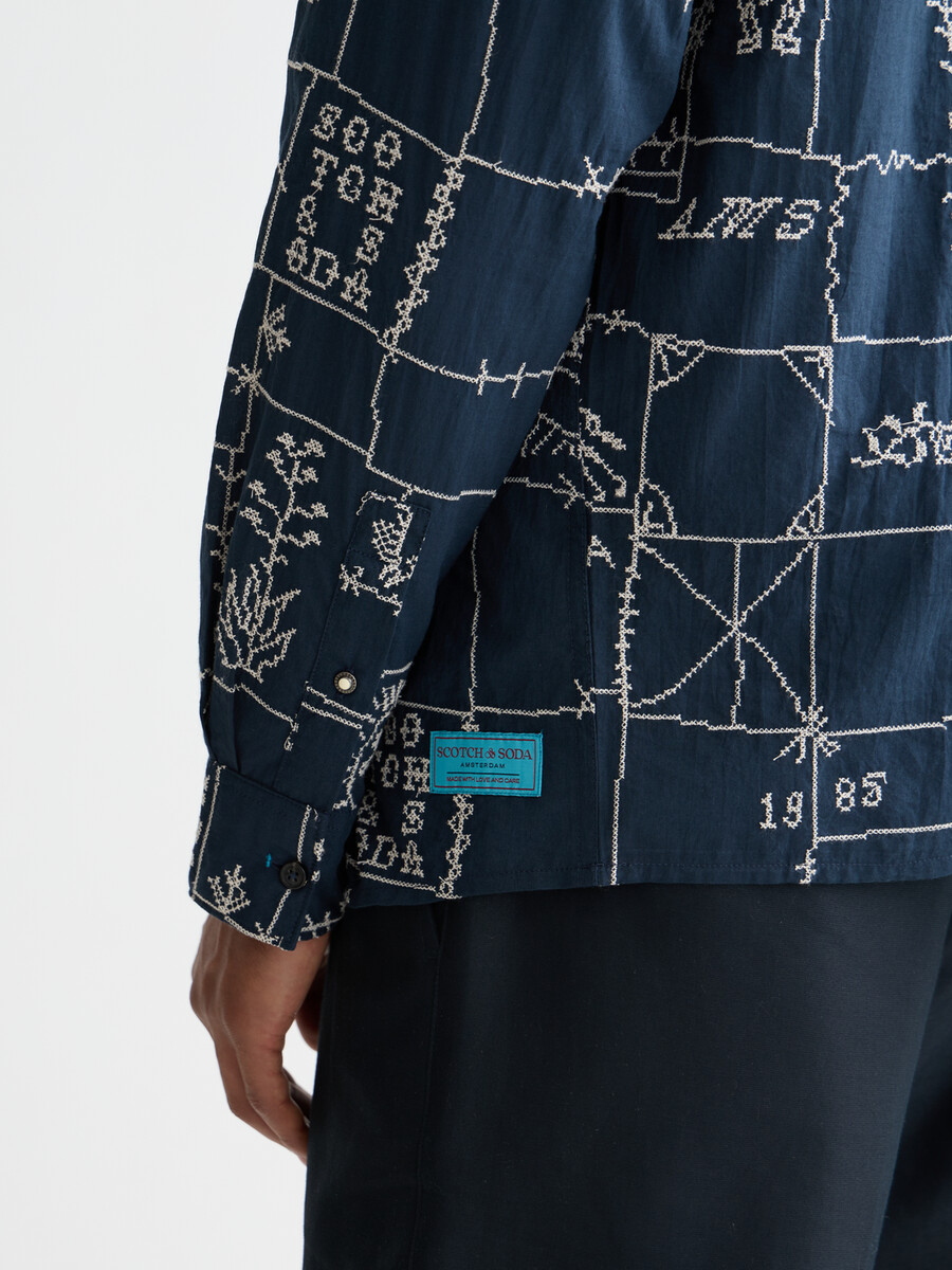 allover embroidered shirt