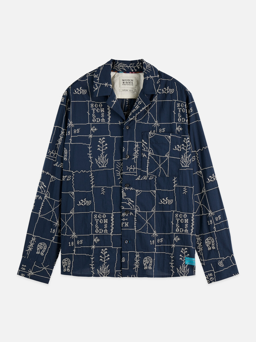 allover embroidered shirt