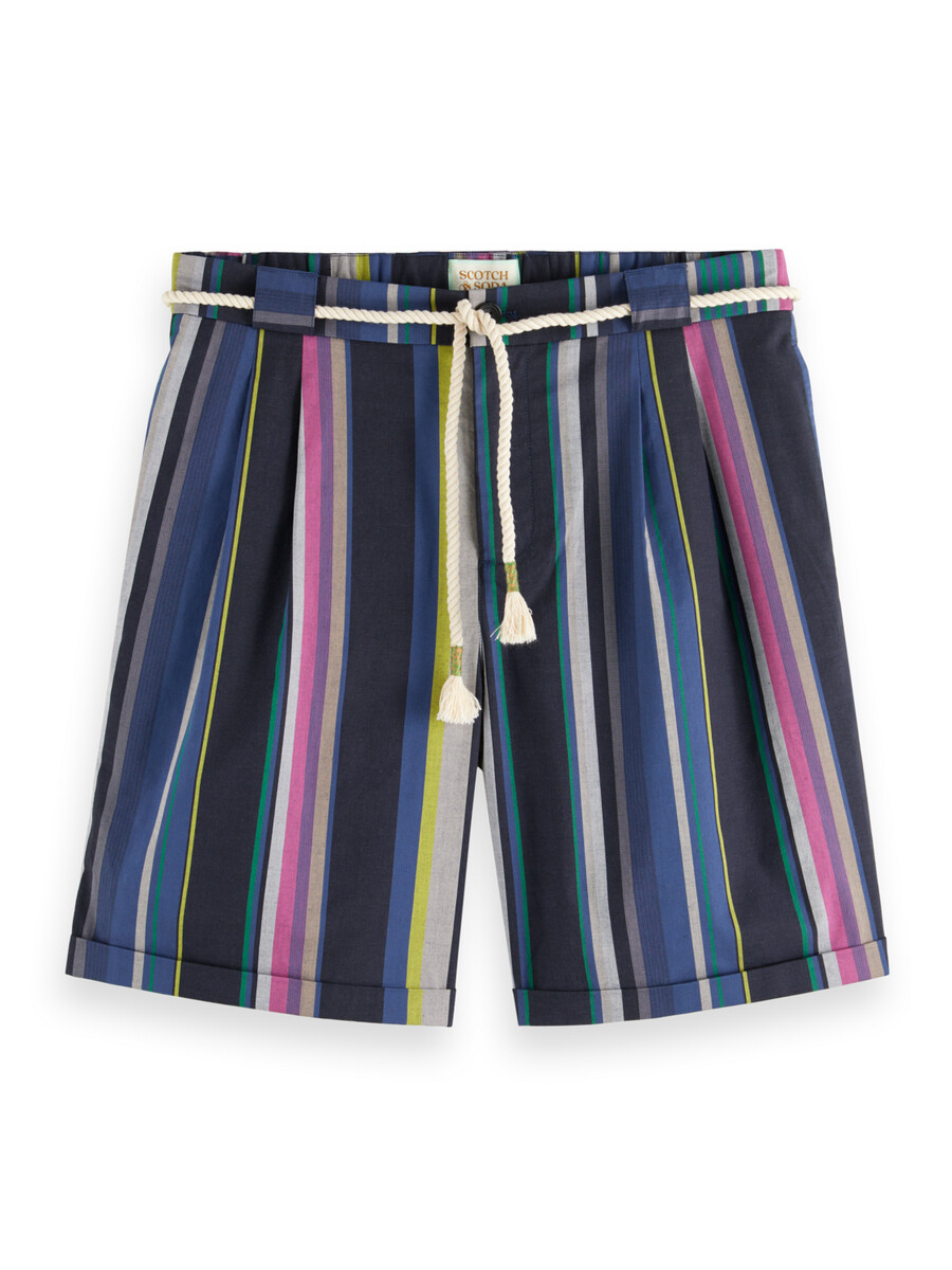twilt blanket-striped cotton-twill short
