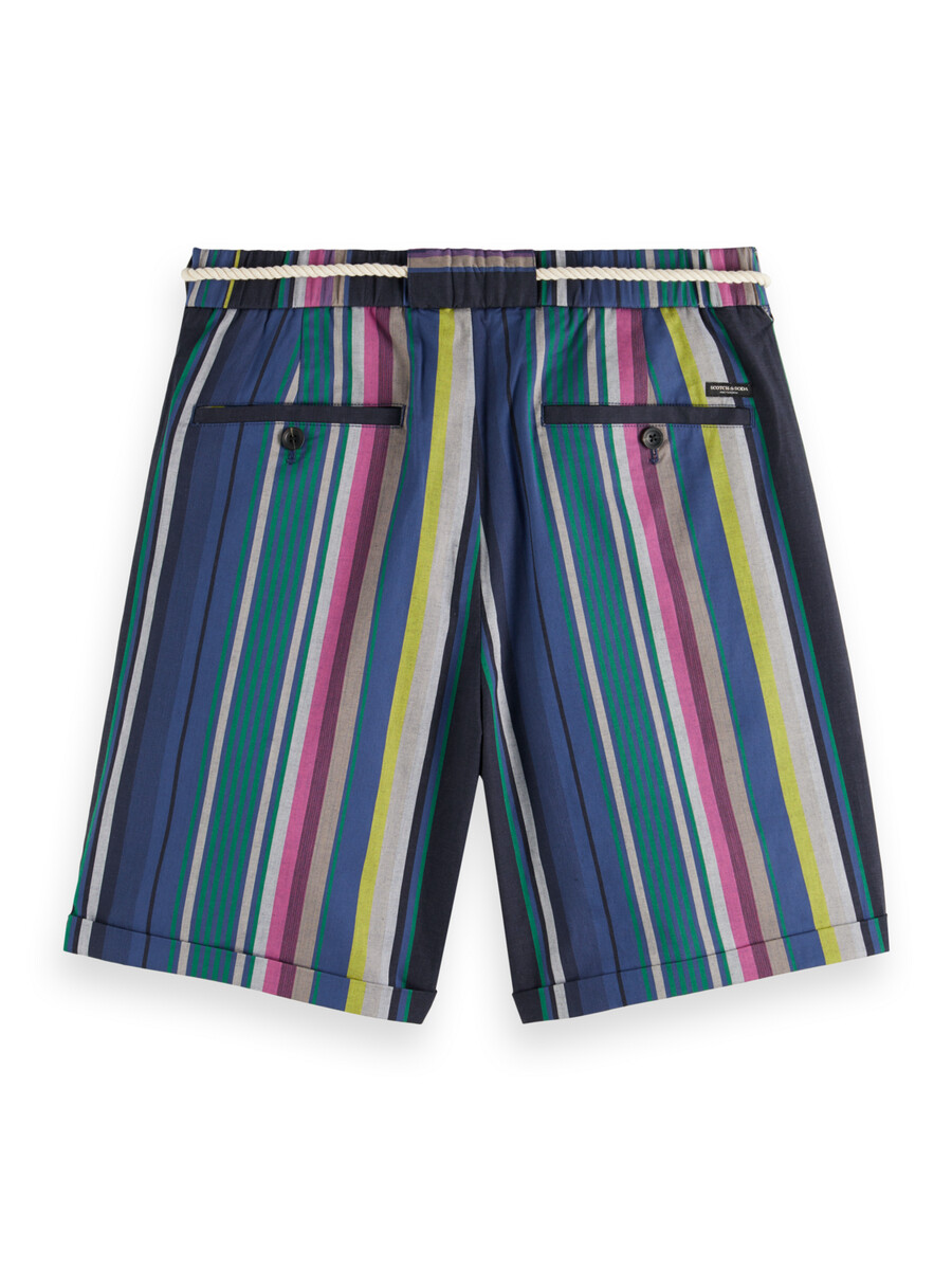 twilt blanket-striped cotton-twill short