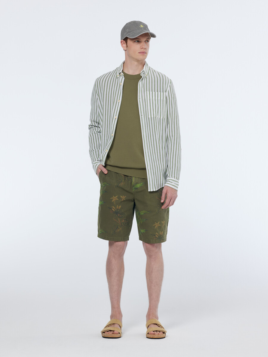 printed cotton relaxed fit short