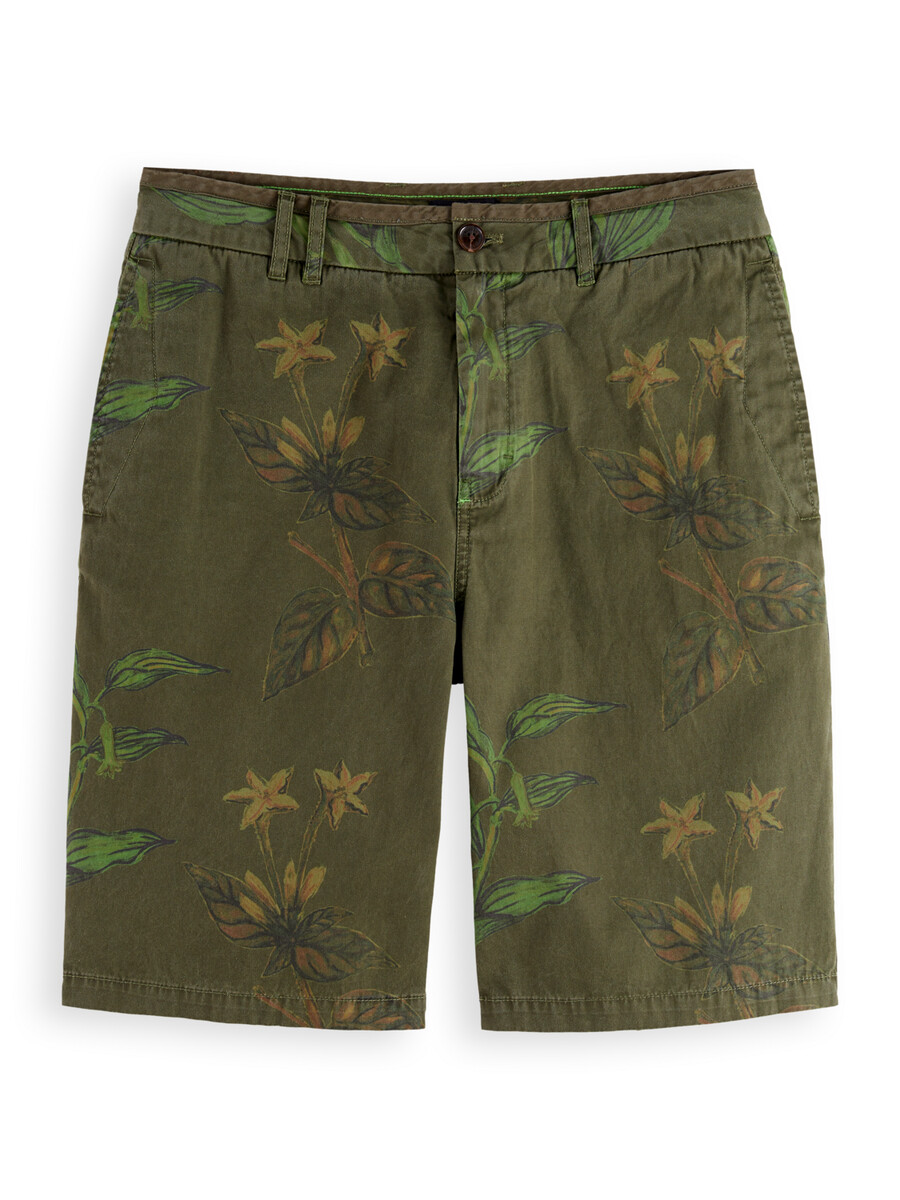 printed cotton relaxed fit short