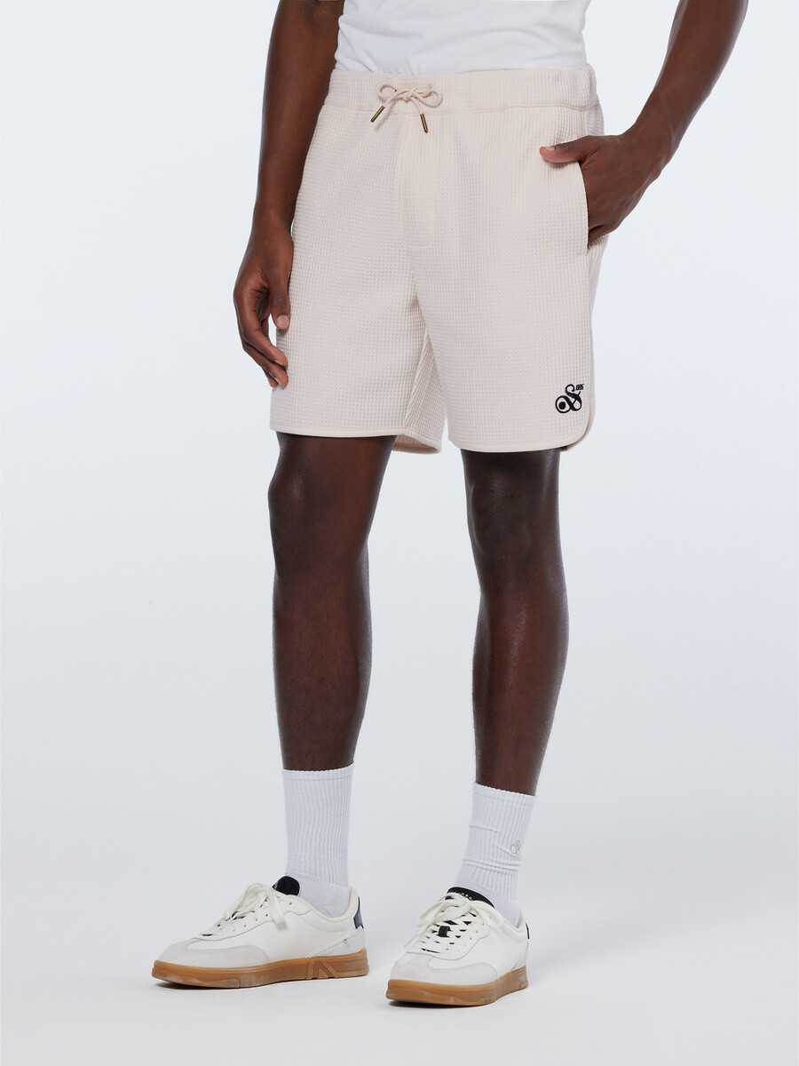 relaxed fit sporty waffle bermuda short