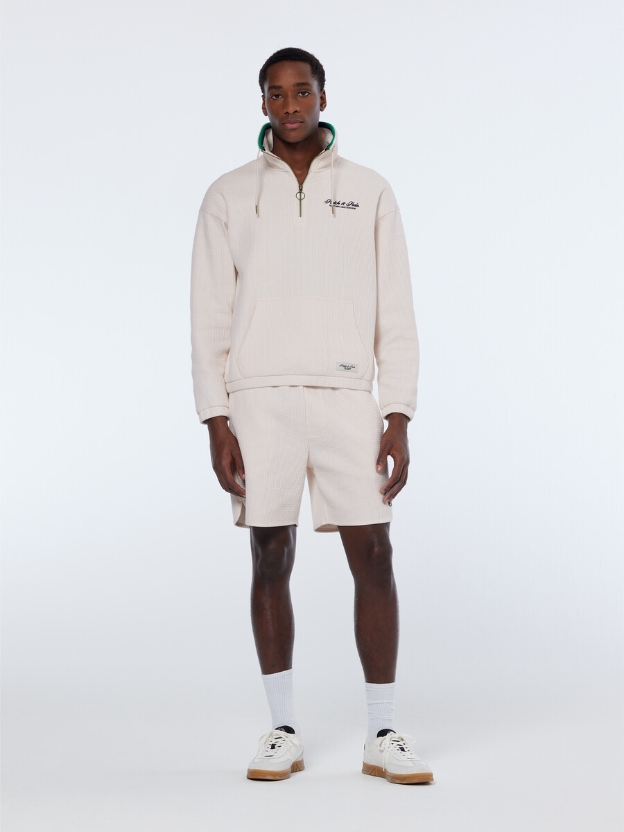relaxed fit sporty waffle bermuda short