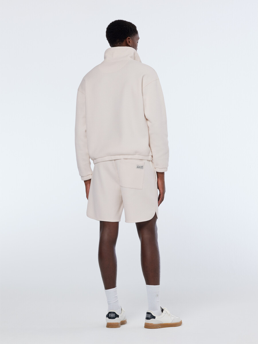 relaxed fit sporty waffle bermuda short