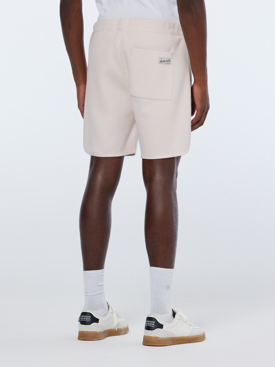 relaxed fit sporty waffle bermuda short