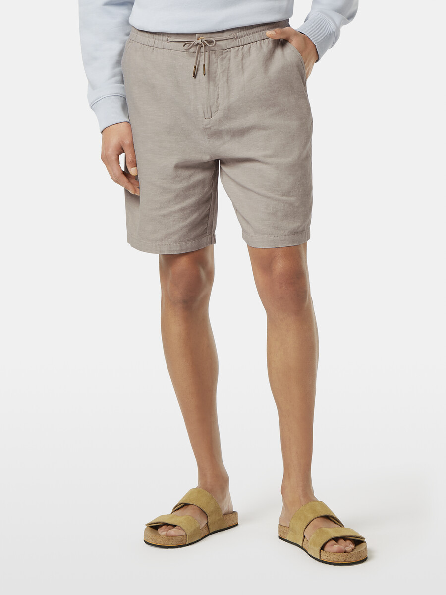 fave cotton-linen twill bermuda