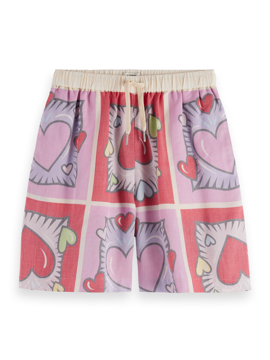 scotch soda x burton morris heart printed short