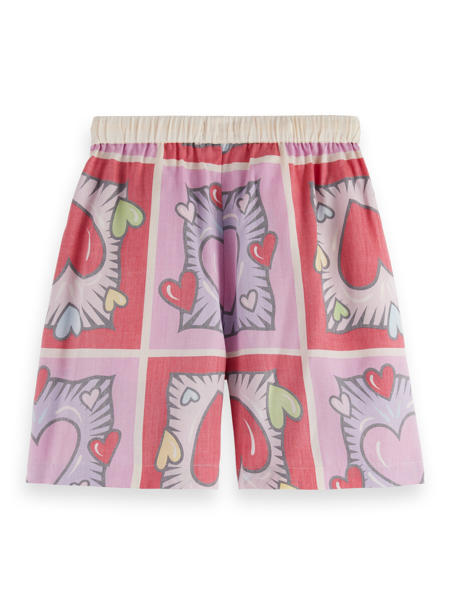 scotch soda x burton morris heart printed short