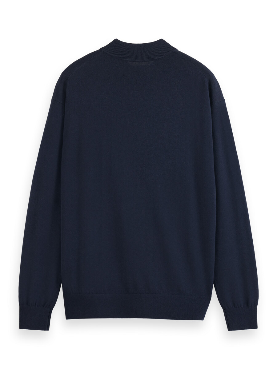 essentials — drop shoulder mock neck pullover