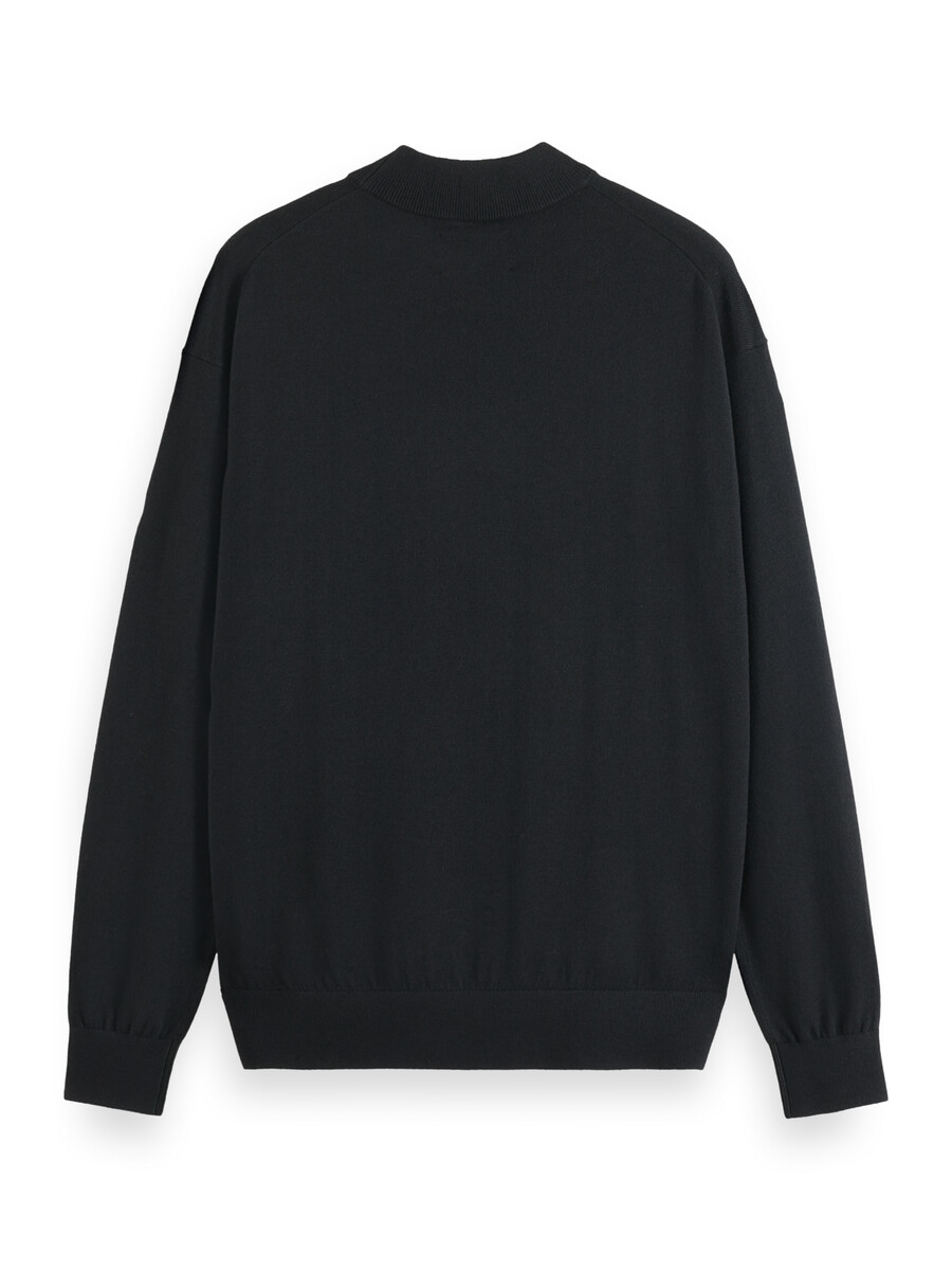 essentials — drop shoulder mock neck pullover