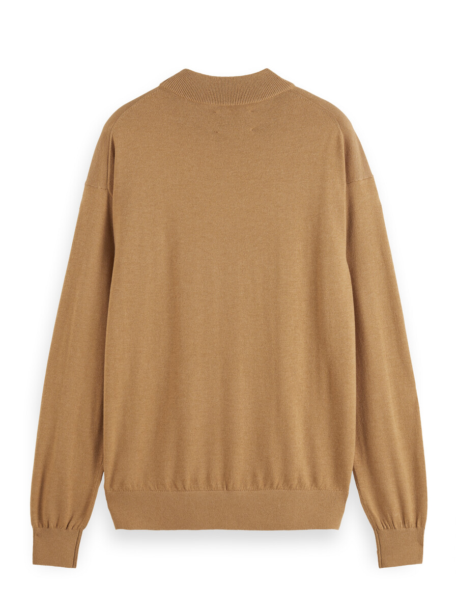 essentials — dropped shoulder mock neck pullover