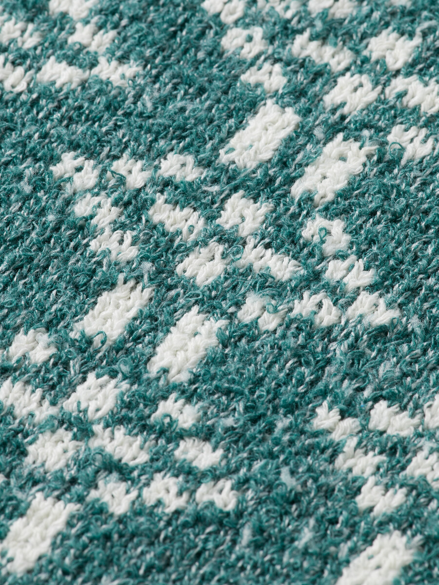 jacquard extra drop shoulder crewneck