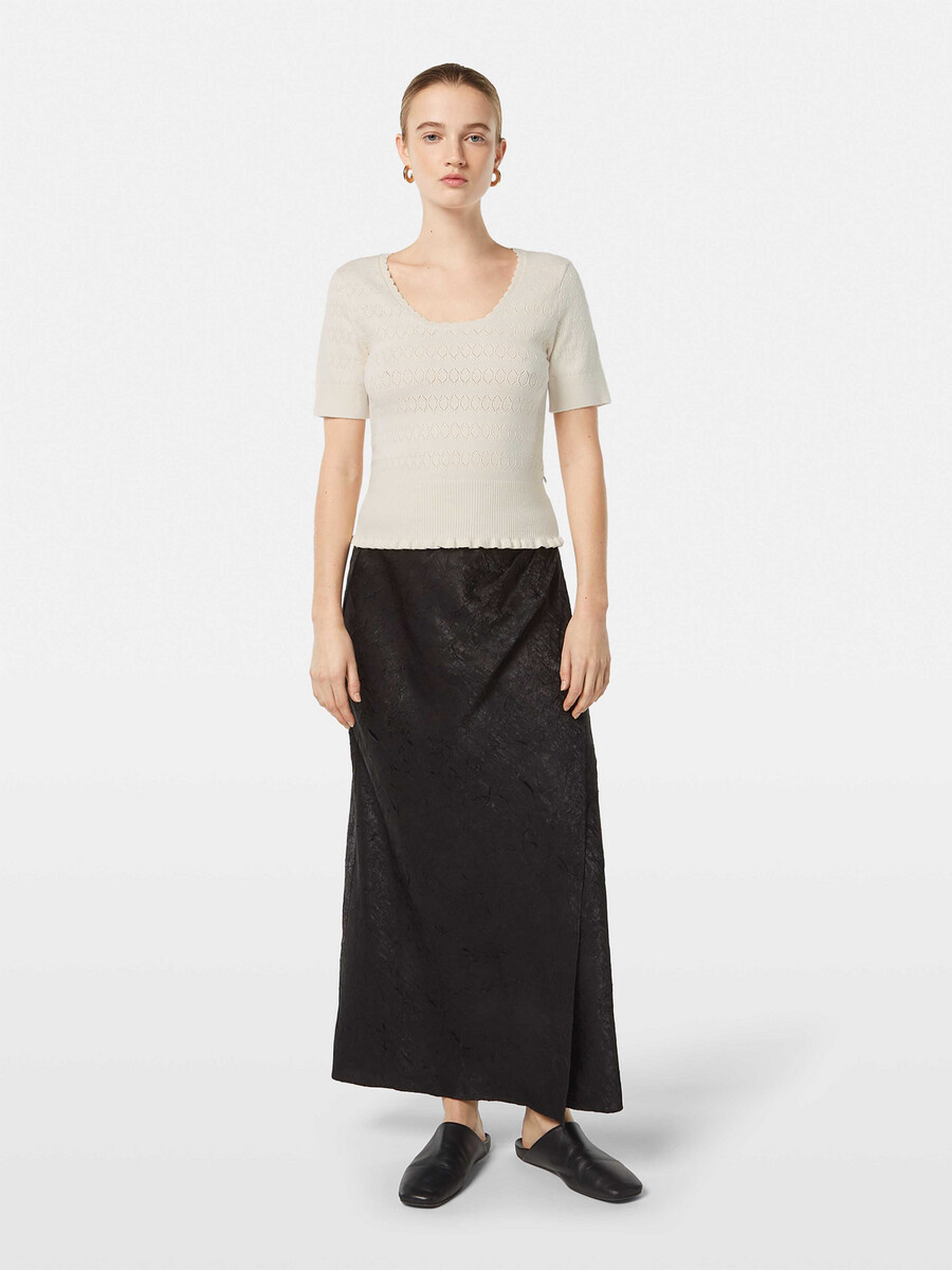 pointelle stitch knit top