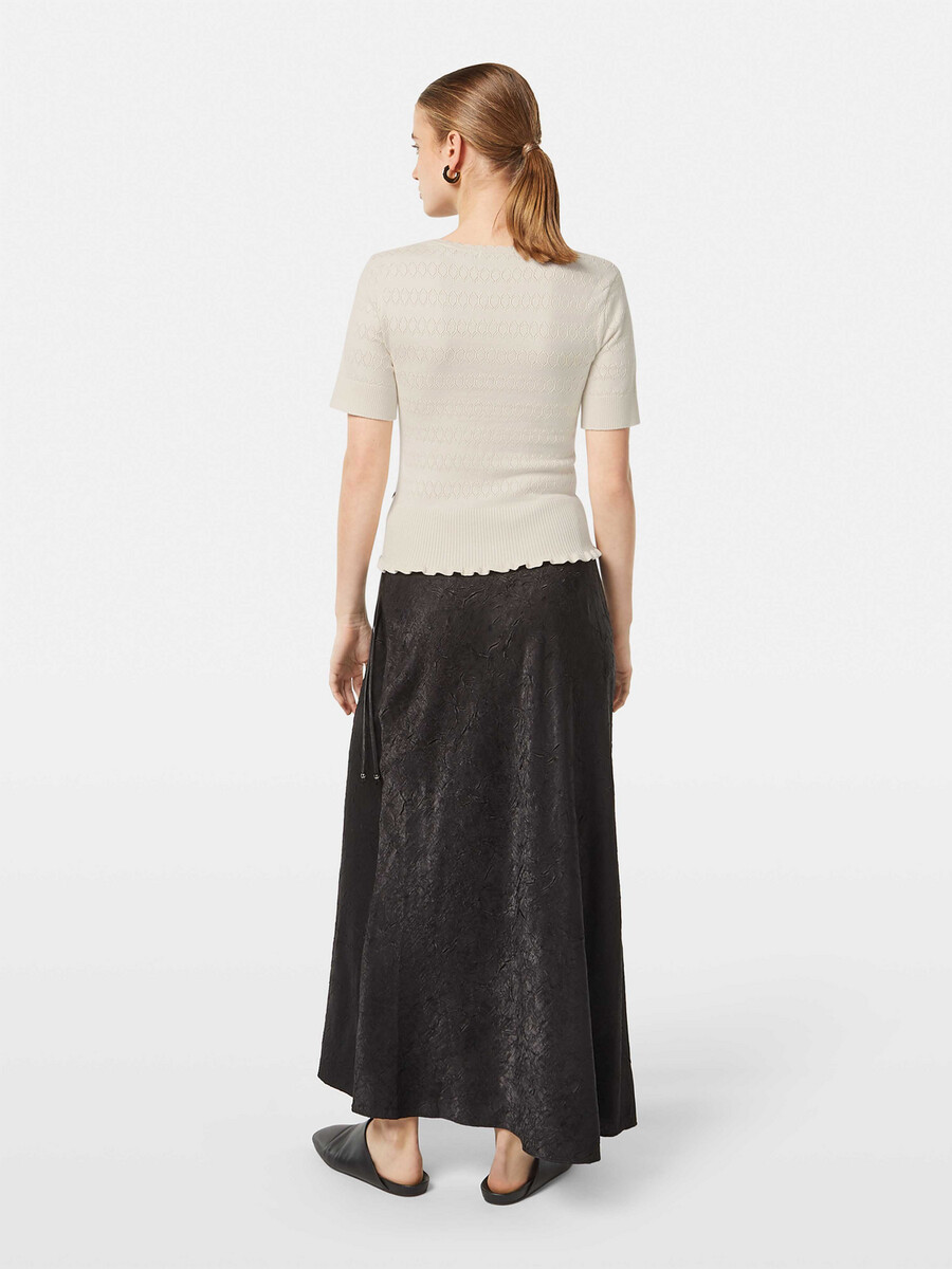 pointelle stitch knit top