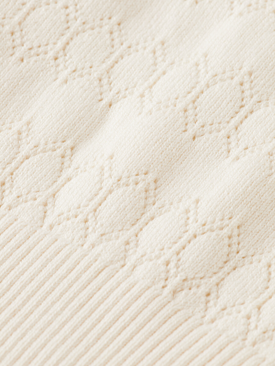 pointelle stitch knit top