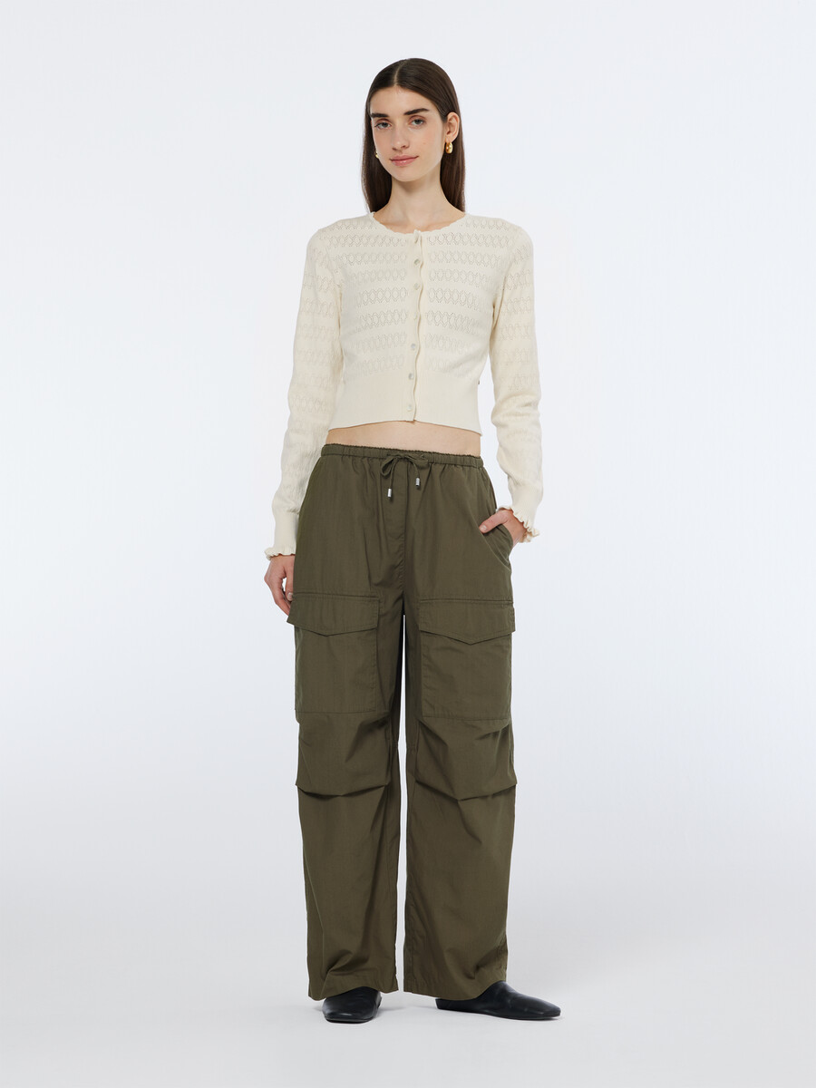 pointelle stitch cardigan