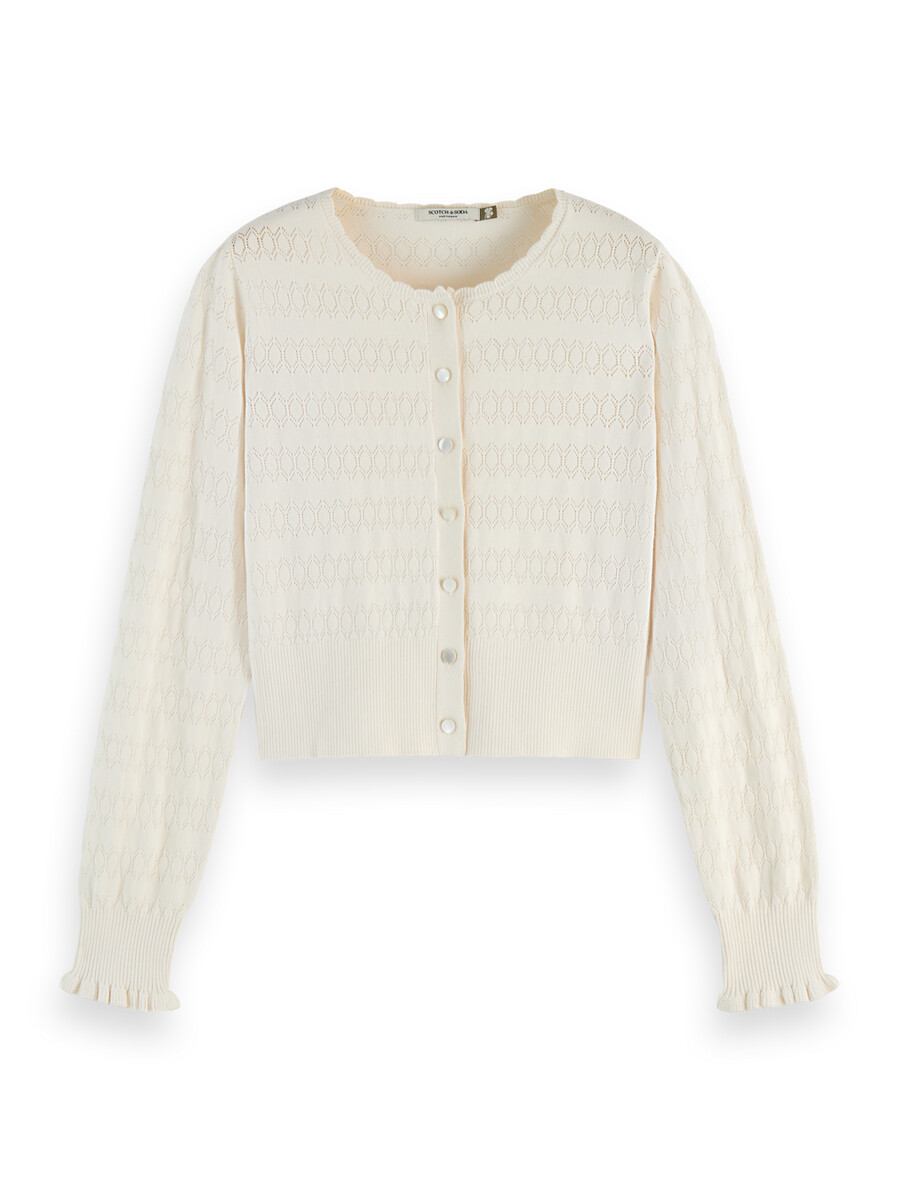 pointelle stitch cardigan