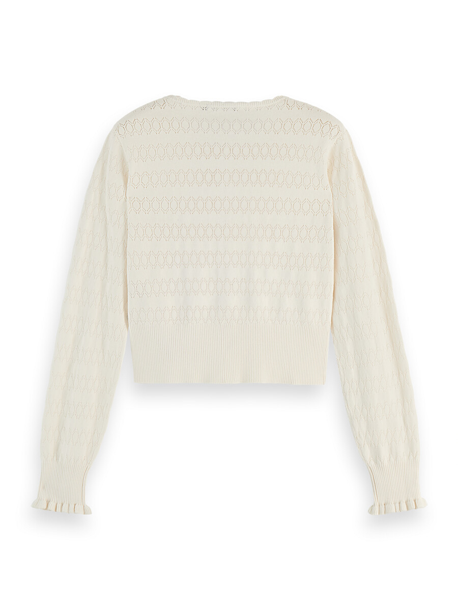 pointelle stitch cardigan
