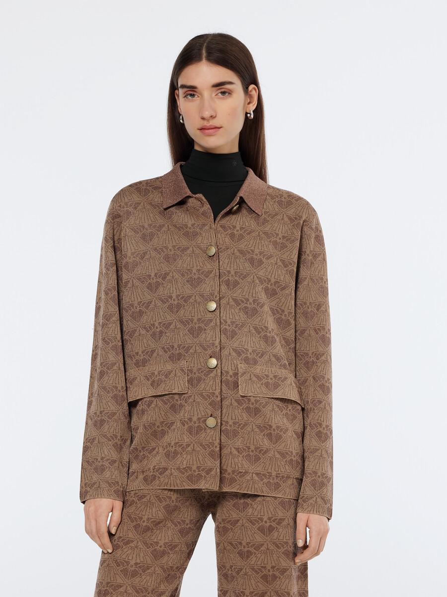 monogram jacquard knit jacket
