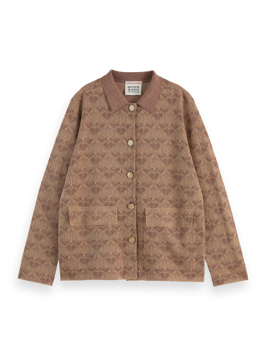 monogram jacquard knit jacket