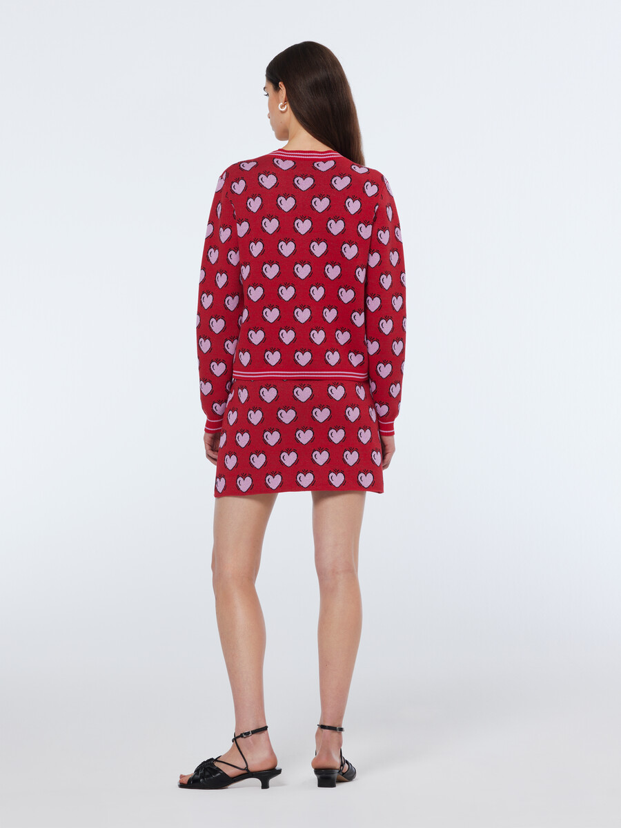 scotch soda x burton morris heart printed cardigan
