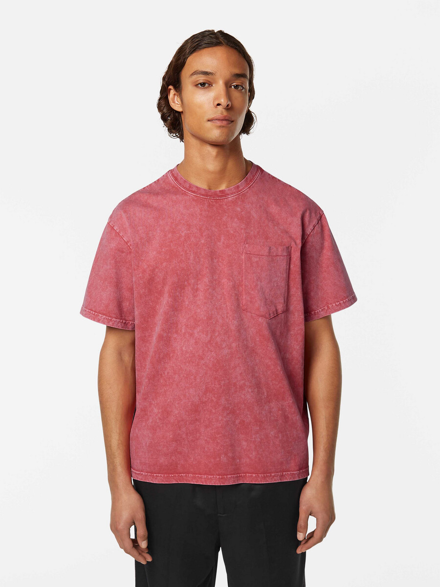 washed relaxed fit front pocket t-shirt