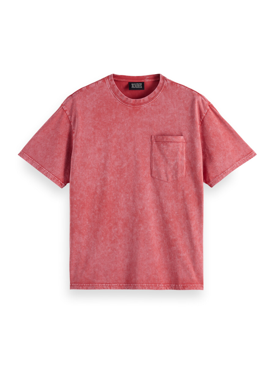 washed relaxed fit front pocket t-shirt