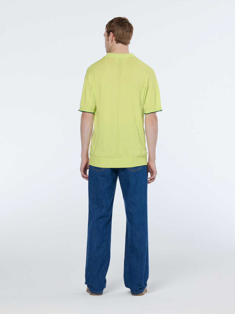 v-neck relaxed fit knit polo