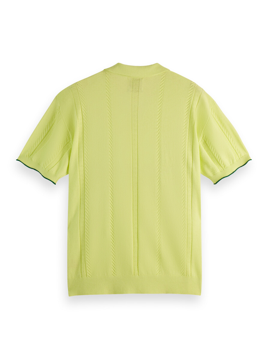 v-neck relaxed fit knit polo