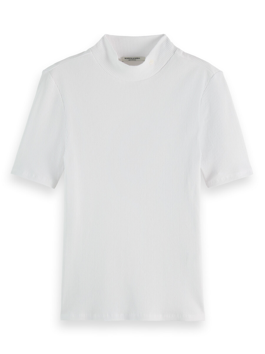 essentials — mock neck ribbed t-shirt