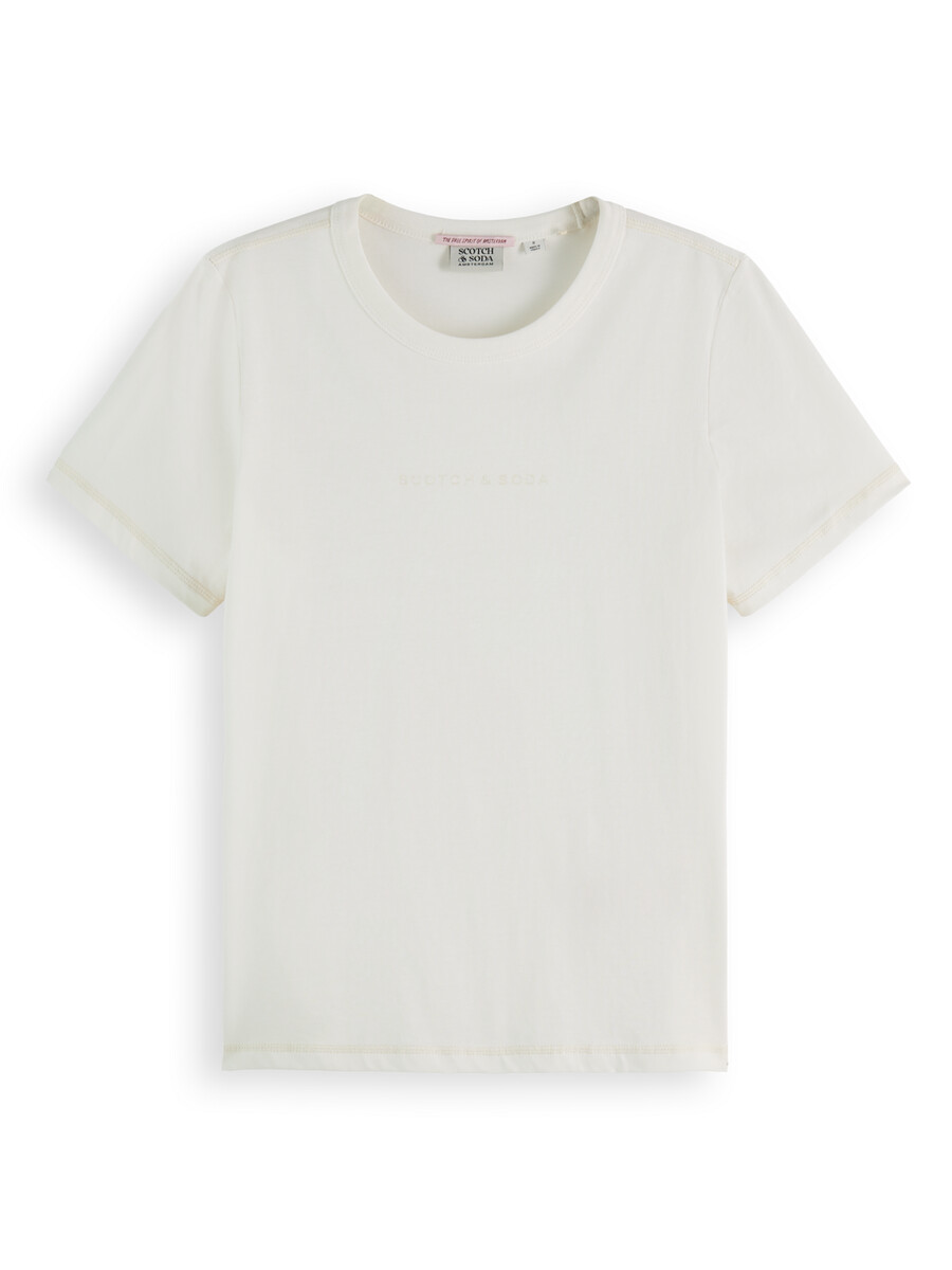 essentials — regular fit flatlock logo t-shirt