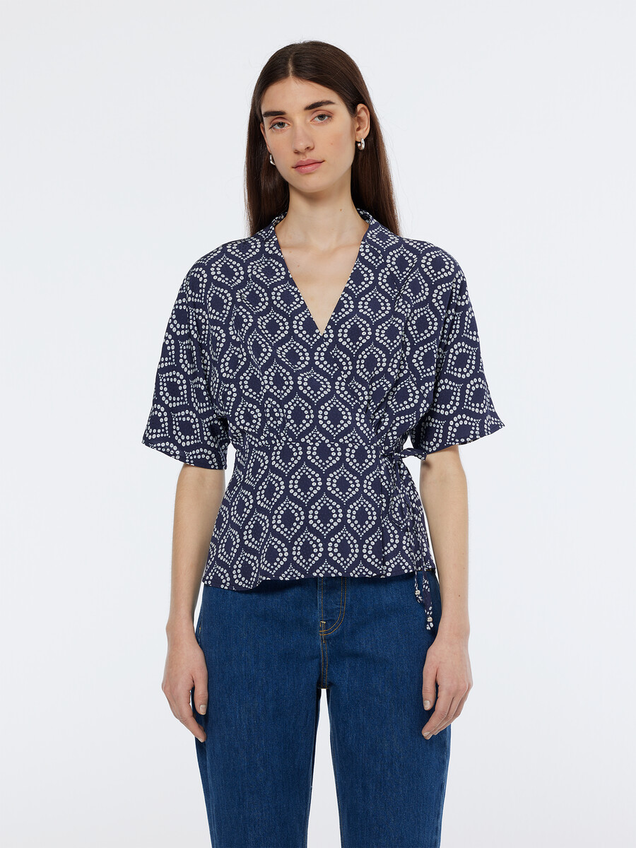 jacquard wrap top