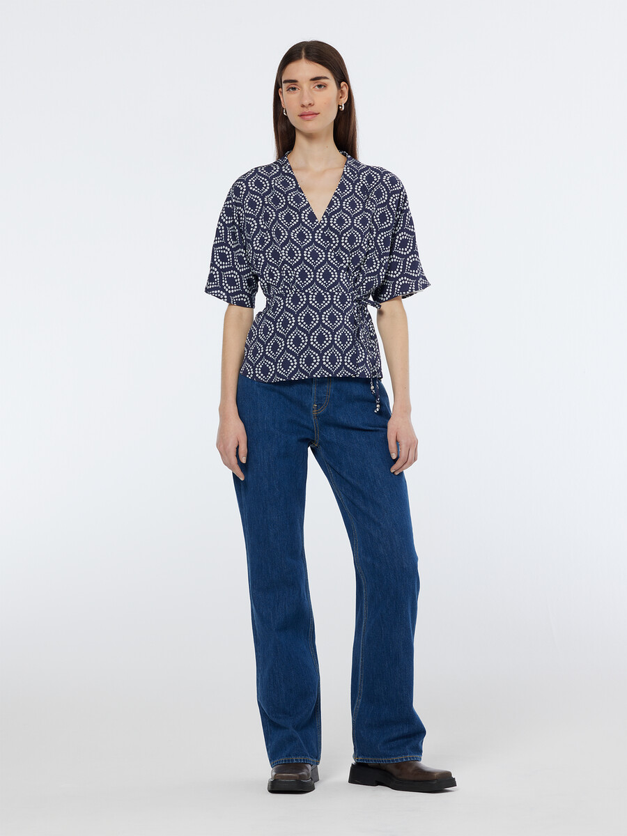 jacquard wrap top