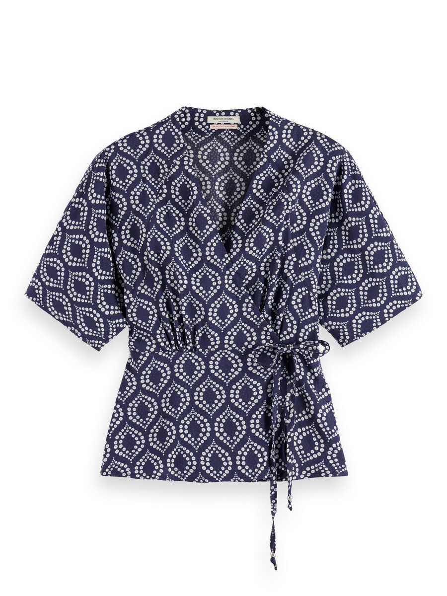 jacquard wrap top