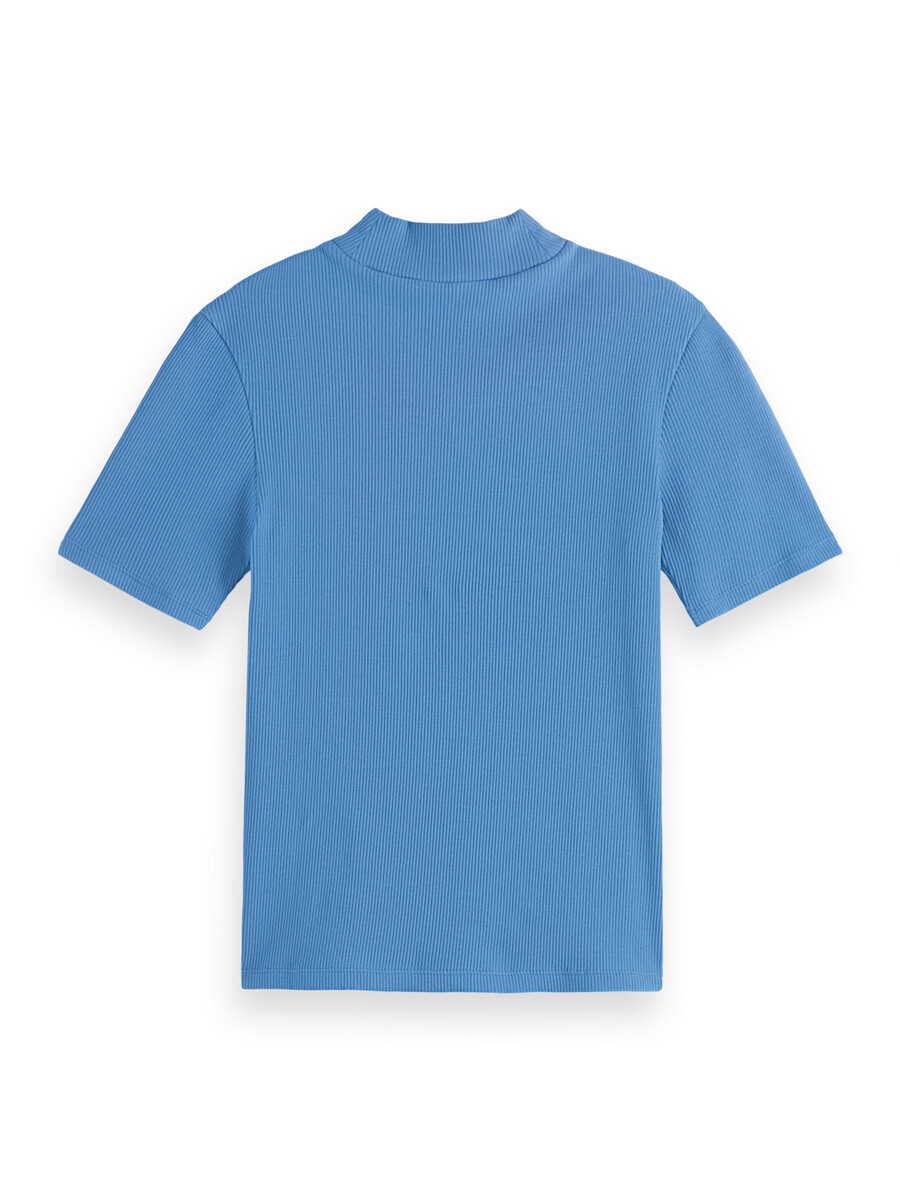 mock neck rib t-shirt